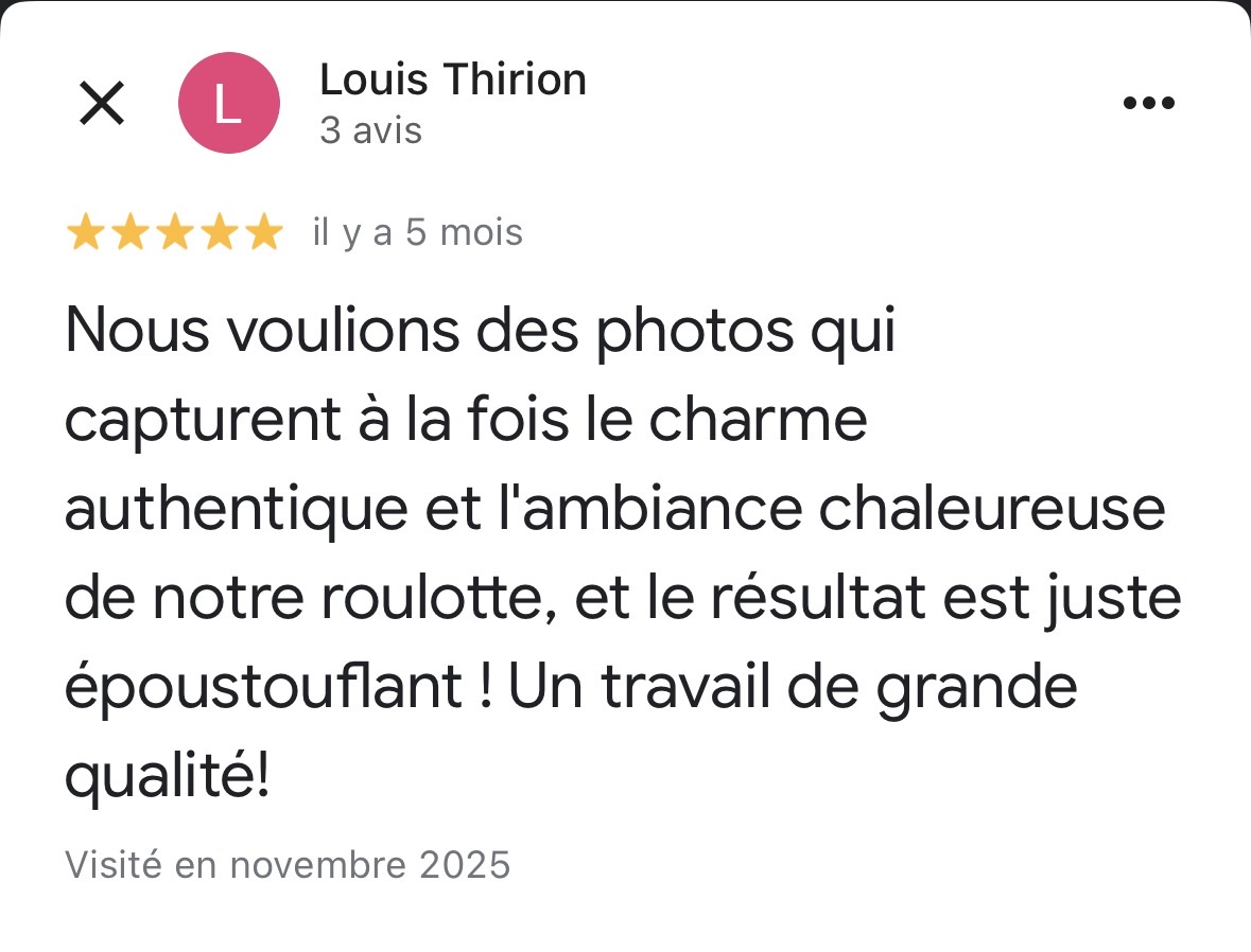 Avis Google 5 étoiles — Louis Thirion — travail de grande qualité